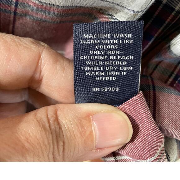 Hart Schaffner Marx Men's Size L plaid (Red/Black/Gray) button down shirt - Picture 5 of 8